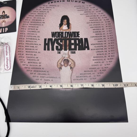 Jessie Murph Worldwide Hysteria Tour VIP Lanyard Pass Poster Keychain Set Merch - Picture 6 of 7